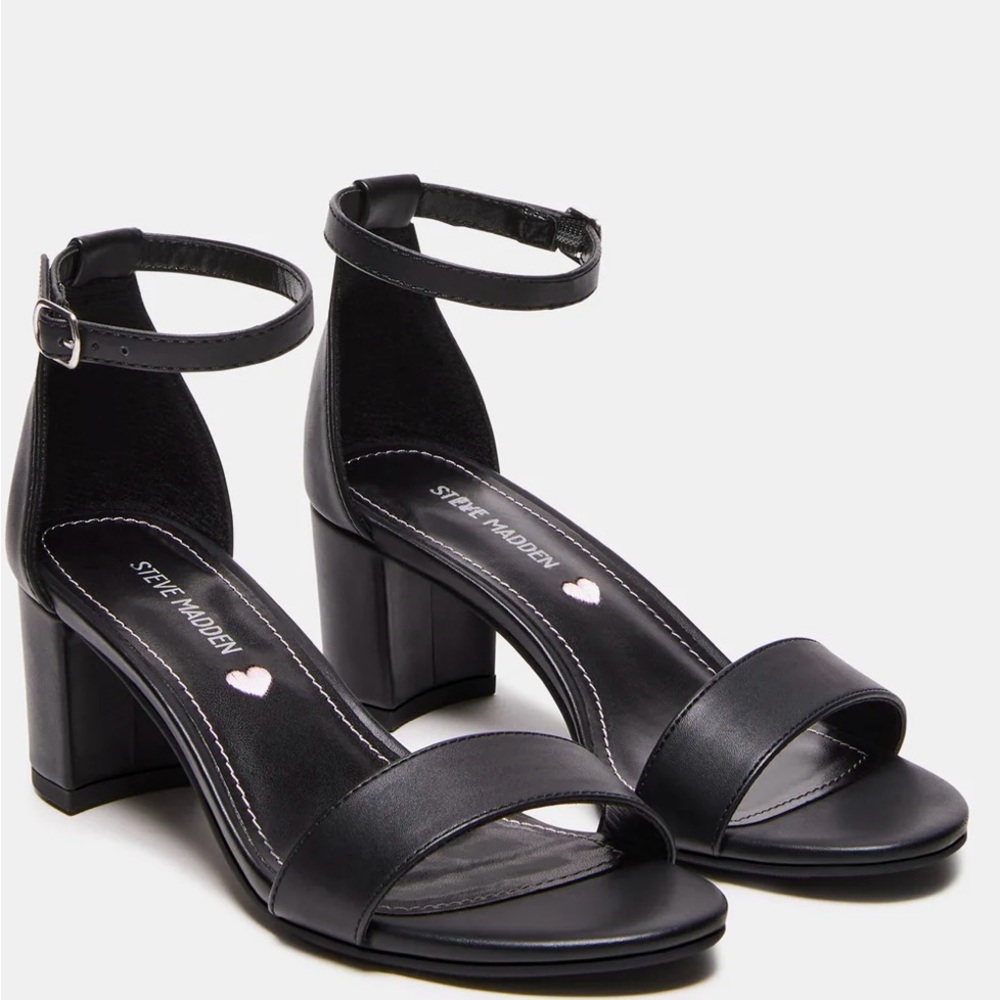Steve Madden Carson Black Ankle Strap Heels